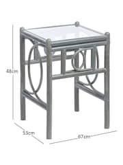 Desser Grey Madrid Rattan Side Table Glass - Image 1 of 1