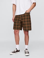 Gap Brown Check Check Canvas Shorts - Image 1 of 5