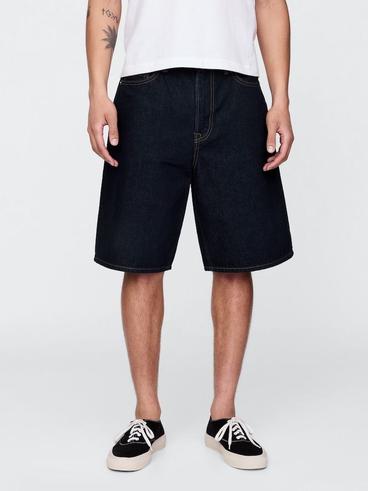 Gap Dark Wash Blue 10.5" Baggy Denim Shorts - Image 1 of 5