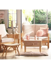 Desser Natural Chester Rattan Fabric Sofa Set 6 Piece - Image 1 of 5