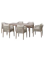 Maze Natural Linen Havana Garden 6 Seater Rectangular Dining Set - Image 15 of 15