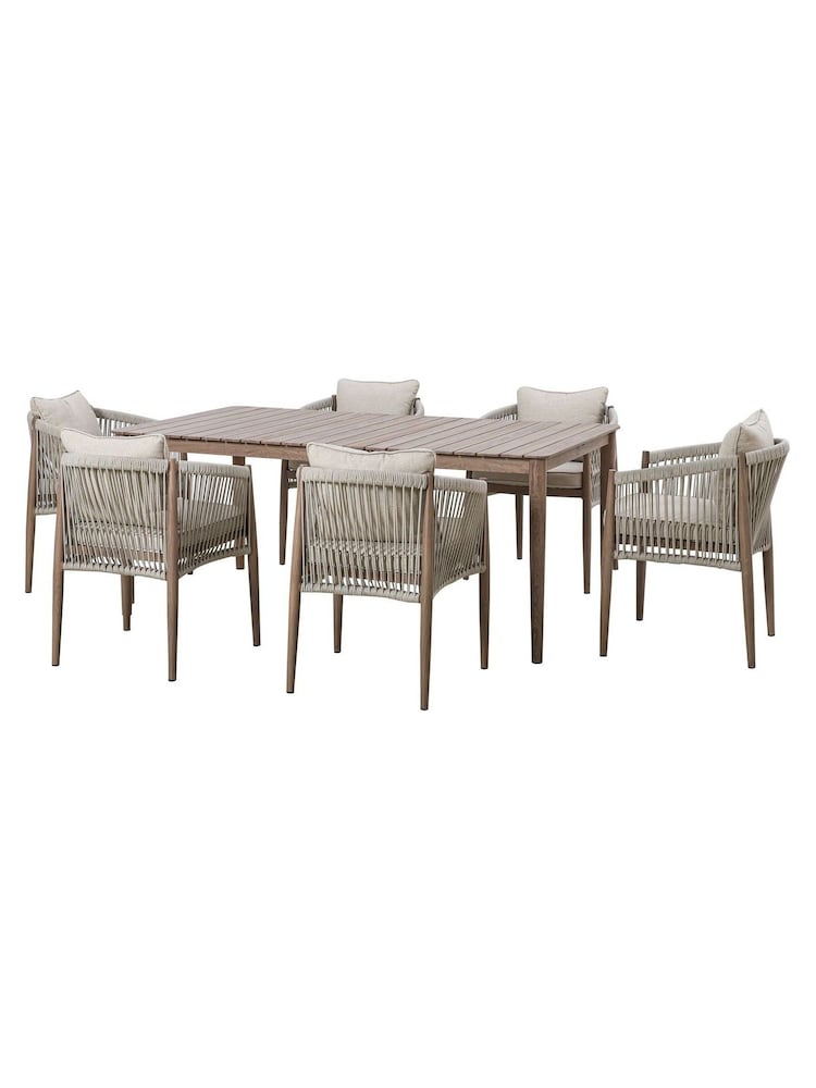 Maze Natural Linen Havana Garden 6 Seater Rectangular Dining Set - Image 15 of 15