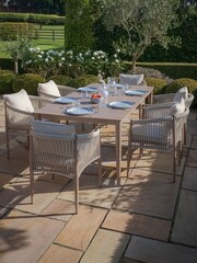 Maze Natural Linen Havana Garden 6 Seater Rectangular Dining Set - Image 3 of 15