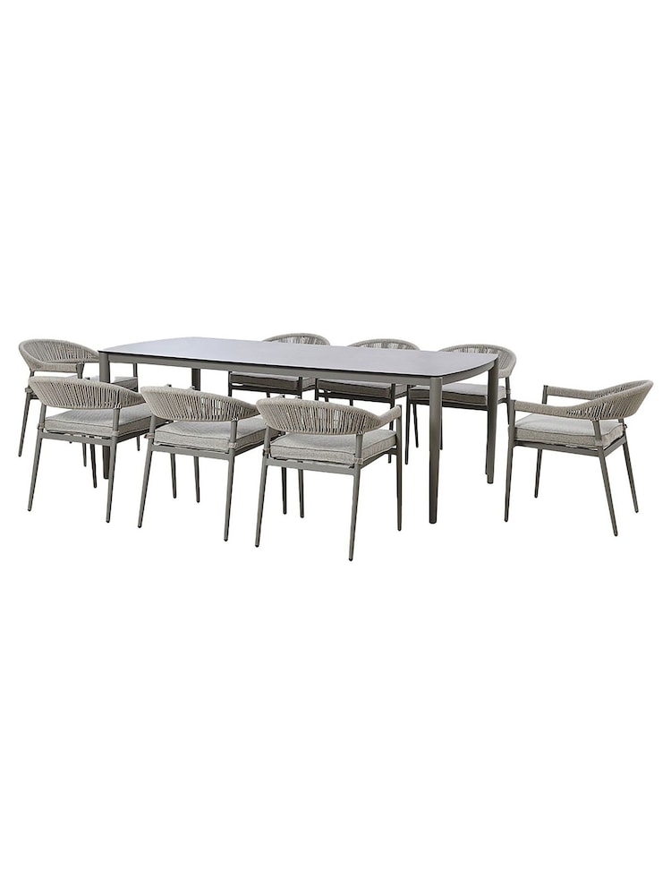 Maze Grey Florence Garden 8 Seater Rectangular Dining Set - Image 6 of 6