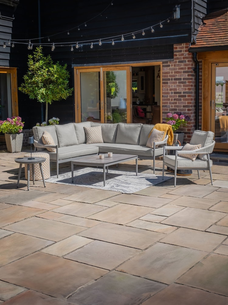 Maze Grey Florence Garden Small Corner Sofa Set With Armchair - Image 1 of 6 Maze Grey Florence Garden Small Corner Sofa Set With Armchair - Image 1 of 6