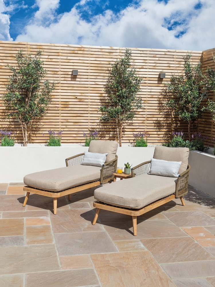 Maze Natural Bali Garden Double Sunlounger Set - Image 1 of 5