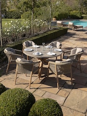 Maze Light Brown Martinique 6 Seater Round Dining Set - Image 1 of 6
