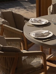 Maze Light Brown Martinique 6 Seater Round Dining Set - Image 3 of 6