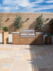 Maze Natural Small Bali Outdoor Kitchen Storage Unit with Beef BBQ - Image 1 of 6