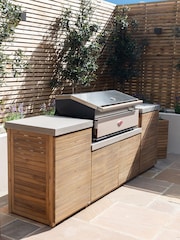 Maze Natural Small Bali Outdoor Kitchen Storage Unit with Beef BBQ - Image 2 of 6