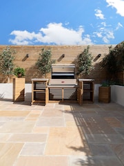 Maze Natural Small Bali Outdoor Kitchen Storage Unit with Beef BBQ - Image 3 of 6
