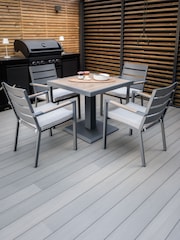 Maze Dove Grey Vancouver Garden 4 Seater Dining Set - Image 1 of 7