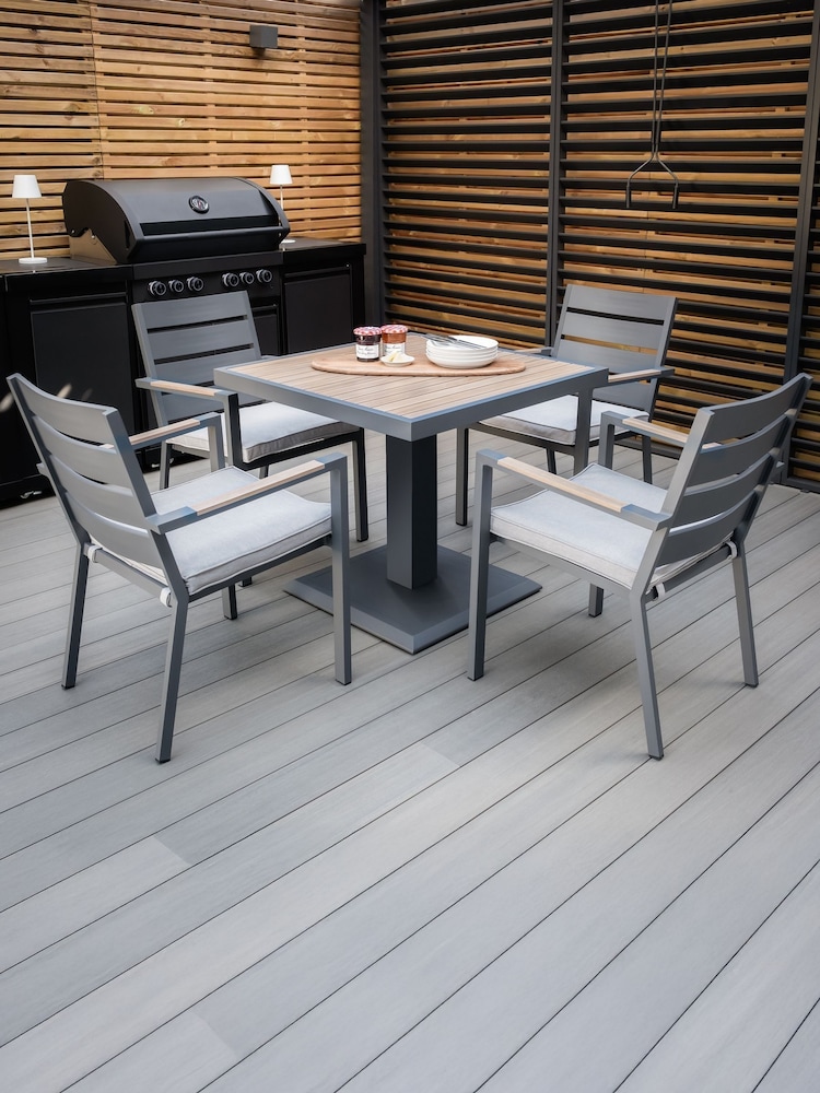 Maze Dove Grey Vancouver Garden 4 Seater Dining Set - Image 1 of 7