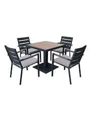 Maze Dove Grey Vancouver Garden 4 Seater Dining Set - Image 7 of 7
