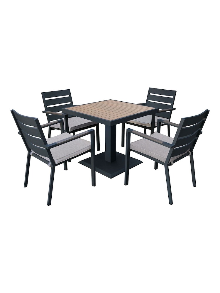 Maze Dove Grey Vancouver Garden 4 Seater Dining Set - Image 7 of 7