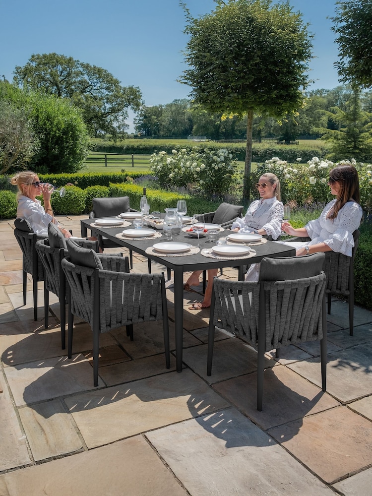 Maze Charcoal Milan Garden 8 Seat Rectangular Dining Set - Image 2 of 9