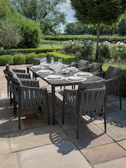 Maze Charcoal Milan Garden 8 Seat Rectangular Dining Set - Image 3 of 9
