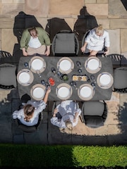 Maze Charcoal Milan Garden 8 Seat Rectangular Dining Set - Image 4 of 9