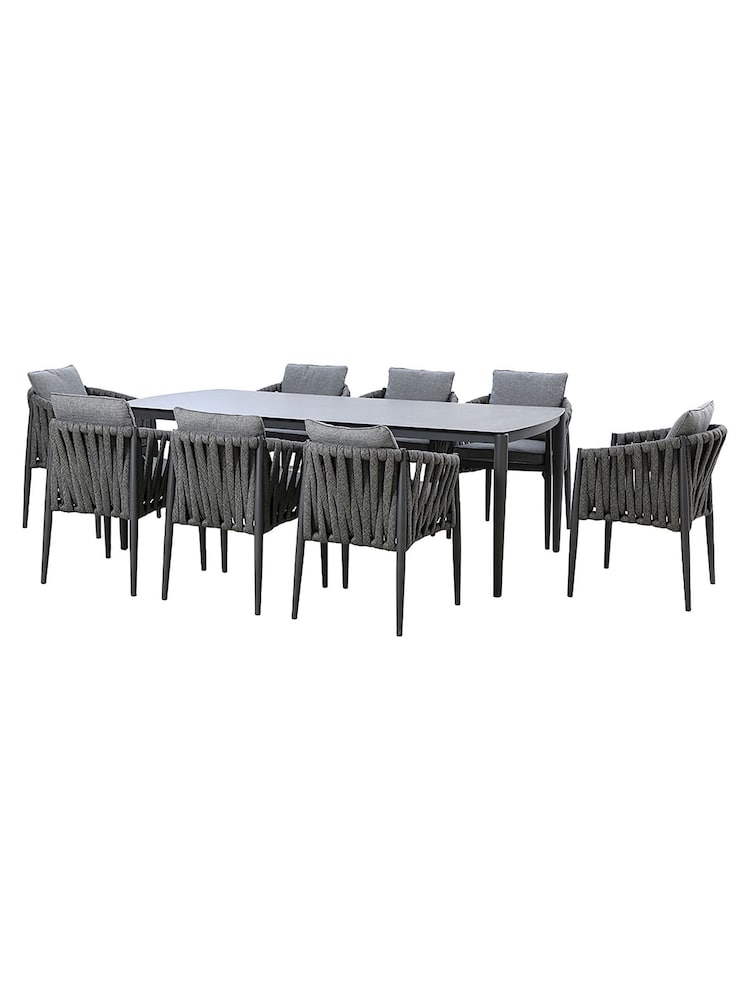 Maze Charcoal Milan Garden 8 Seat Rectangular Dining Set - Image 9 of 9