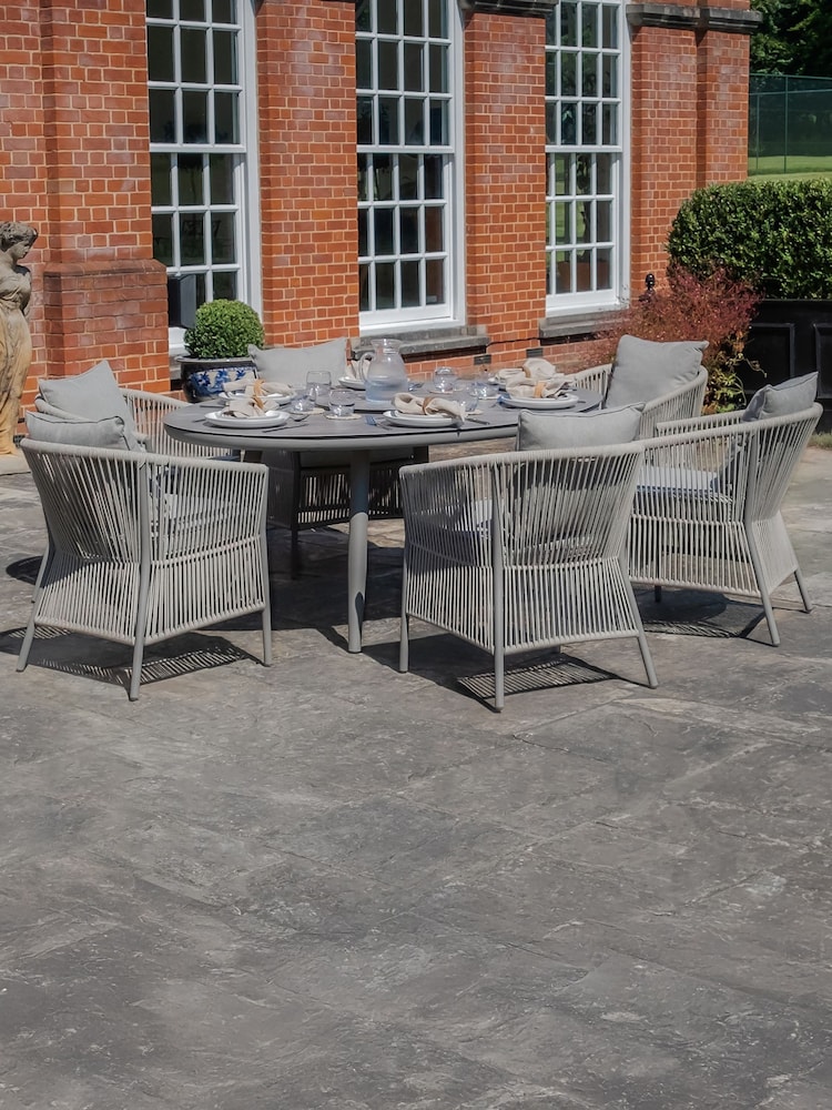 Maze Cool Linen Maldives Garden 6 Seater Oval Dining Set - Image 1 of 12