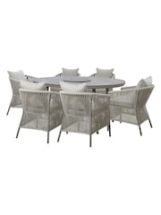 Maze Cool Linen Maldives Garden 6 Seater Oval Dining Set - Image 10 of 12