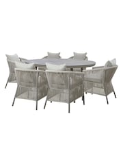 Maze Cool Linen Maldives Garden 6 Seater Oval Dining Set - Image 11 of 12