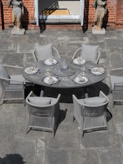 Maze Cool Linen Maldives Garden 6 Seater Oval Dining Set - Image 3 of 12