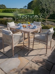 Maze Natural Linen Havana Garden 4 Seater Square Dining Set - Image 1 of 9