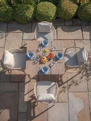 Maze Natural Linen Havana Garden 4 Seater Square Dining Set - Image 2 of 9