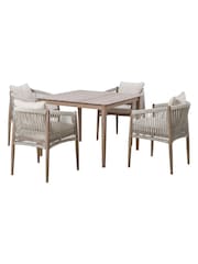 Maze Natural Linen Havana Garden 4 Seater Square Dining Set - Image 9 of 9