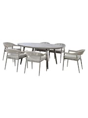 Maze Grey Florence Garden 6 Seater Oval Dining Set With Lazy Susan - Image 6 of 6