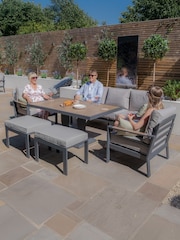Maze Dove Grey Vancouver Garden 3 Seater Sofa Set with Rising tab Footstools - Image 1 of 11