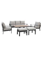 Maze Dove Grey Vancouver Garden 3 Seater Sofa Set with Rising tab Footstools - Image 10 of 11