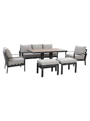 Maze Dove Grey Vancouver Garden 3 Seater Sofa Set with Rising tab Footstools - Image 11 of 11