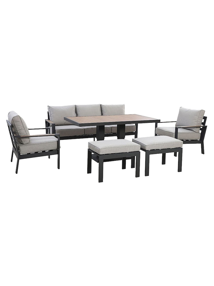 Maze Dove Grey Vancouver Garden 3 Seater Sofa Set with Rising tab Footstools - Image 11 of 11