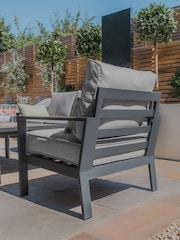 Maze Dove Grey Vancouver Garden 3 Seater Sofa Set with Rising tab Footstools - Image 7 of 11