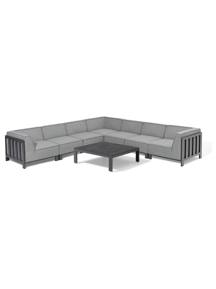 Maze Zinc Grey Ibiza Garden Large Corner Sofa Set With Square Cof - Image 1 of 6