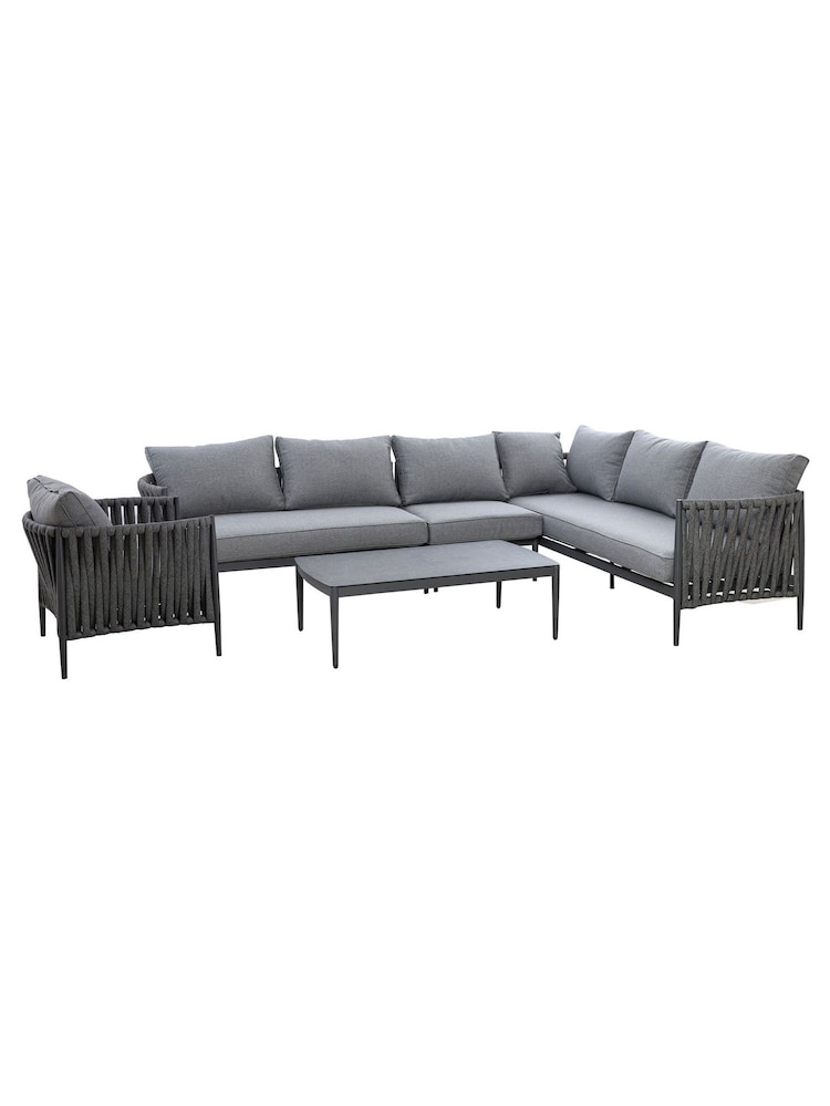 Maze Charcoal Milan Garden Large Corner Sofa Set With Armchair - Image 12 of 12 Maze Charcoal Milan Garden Large Corner Sofa Set With Armchair - Image 12 of 12