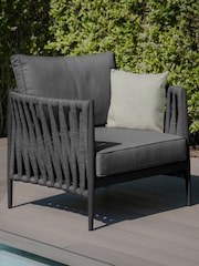 Maze Charcoal Milan Garden Large Corner Sofa Set With Armchair - Image 4 of 12