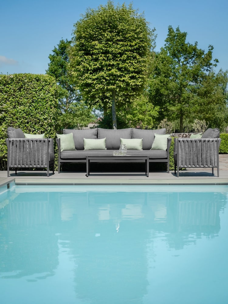 Maze Charcoal Milan Garden 3 Seater Sofa Set - Image 2 of 19