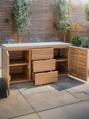 Maze Acacia Wood Bali Outdoor Kitchen Triple 180x60x90 Configuration Storage Unit - Image 3 of 9