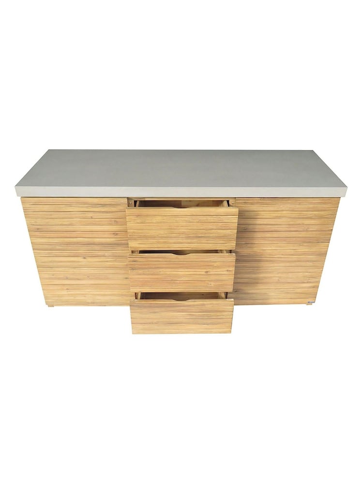 Maze Acacia Wood Bali Outdoor Kitchen Triple 180x60x90 Configuration Storage Unit - Image 9 of 9