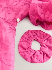 Baker by Ted Baker Pink Organza Cord Puff Sleeve Occasion Dress & Scrunchie Set - Image 10 of 12