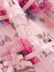 Baker by Ted Baker Floral Mesh Long Sleeve Bow Dress - Image 11 of 13