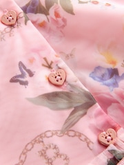 Baker by Ted Baker Floral Mesh Long Sleeve Bow Dress - Image 13 of 13