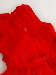 Baker by Ted Baker Red Mesh Tiered Dress - Image 10 of 12