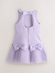 Flieder-Violett - Baker by Ted Baker Mesh 3D Bow Hem Embossed Scuba Kleid - Bild 10 von 14