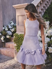 Baker by Ted Baker Mesh 3D Bow Hem Embossed Scuba Dress - Image 2 of 3