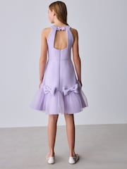 Flieder-Violett - Baker by Ted Baker Mesh 3D Bow Hem Embossed Scuba Kleid - Bild 6 von 14