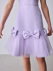 Flieder-Violett - Baker by Ted Baker Mesh 3D Bow Hem Embossed Scuba Kleid - Bild 7 von 14